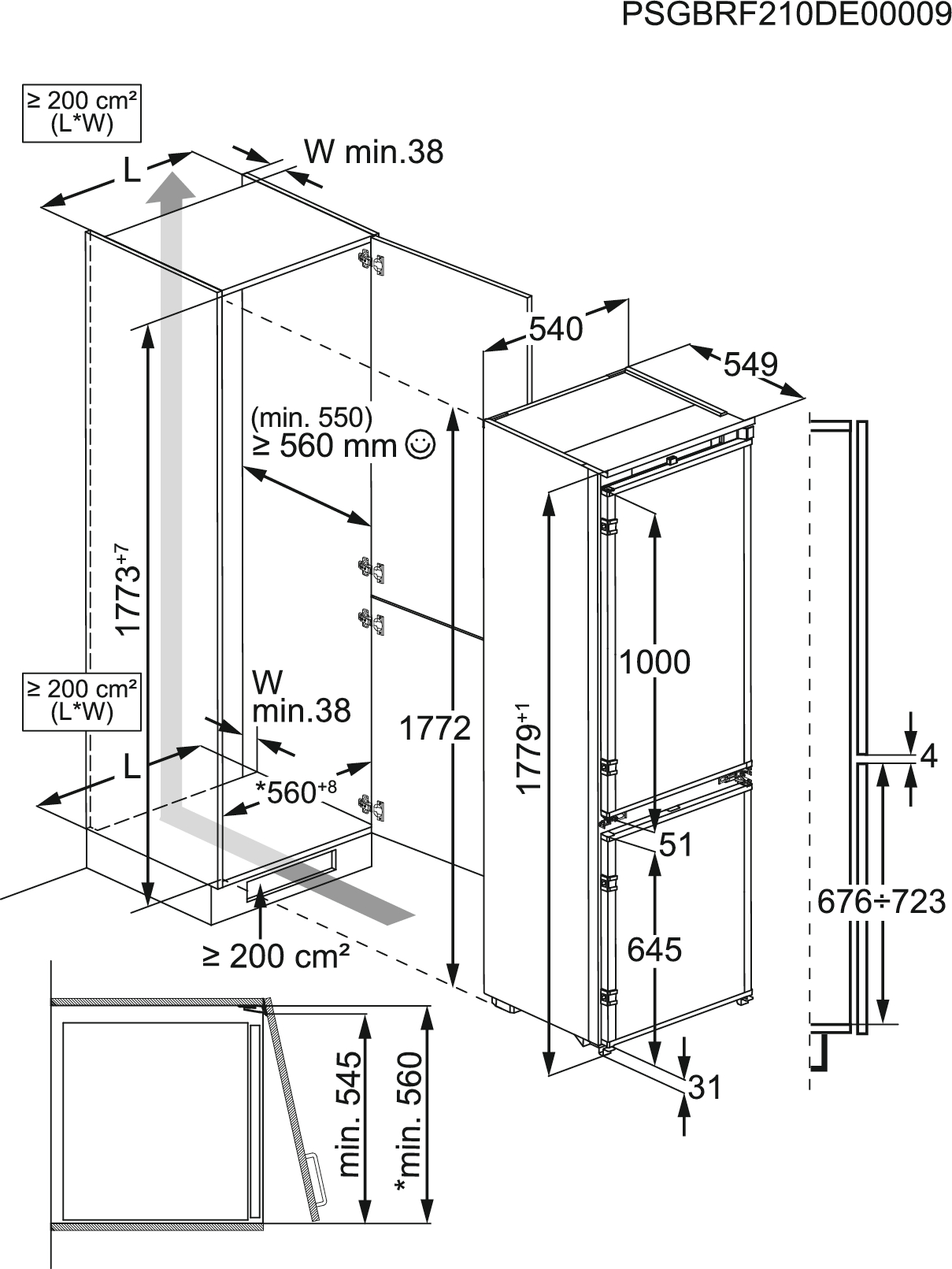AEG 7000 combiné réfrigérateur-congélateur - 177cm - NSC7C181DS
