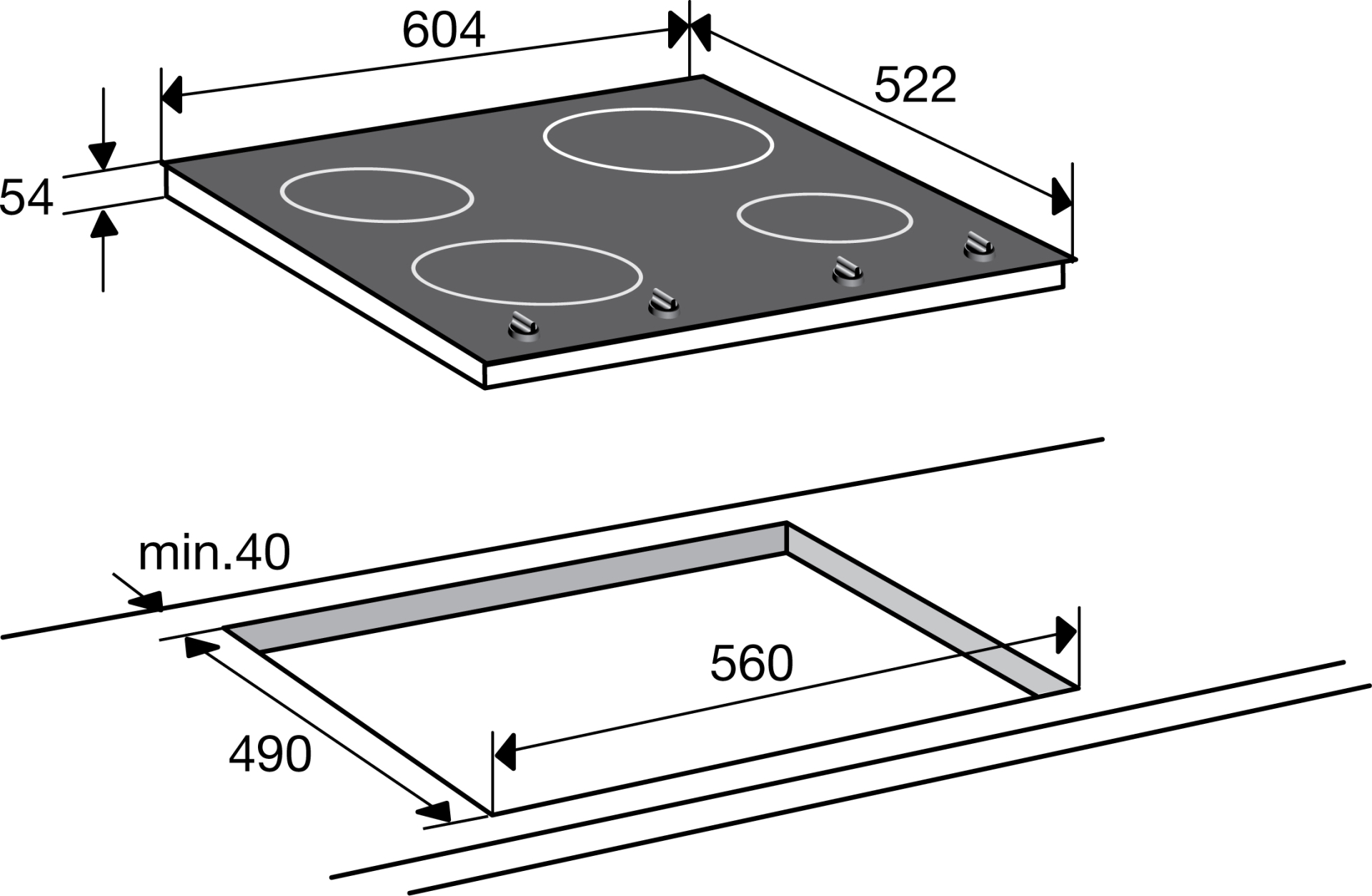 ATAG table de cuisson à induction - 60cm - HI06471B