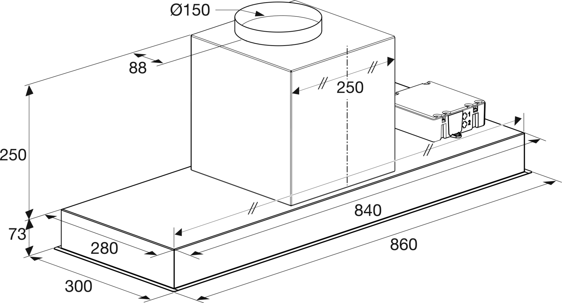 ATAG groupe d'extraction - 90cm - WU9095MX