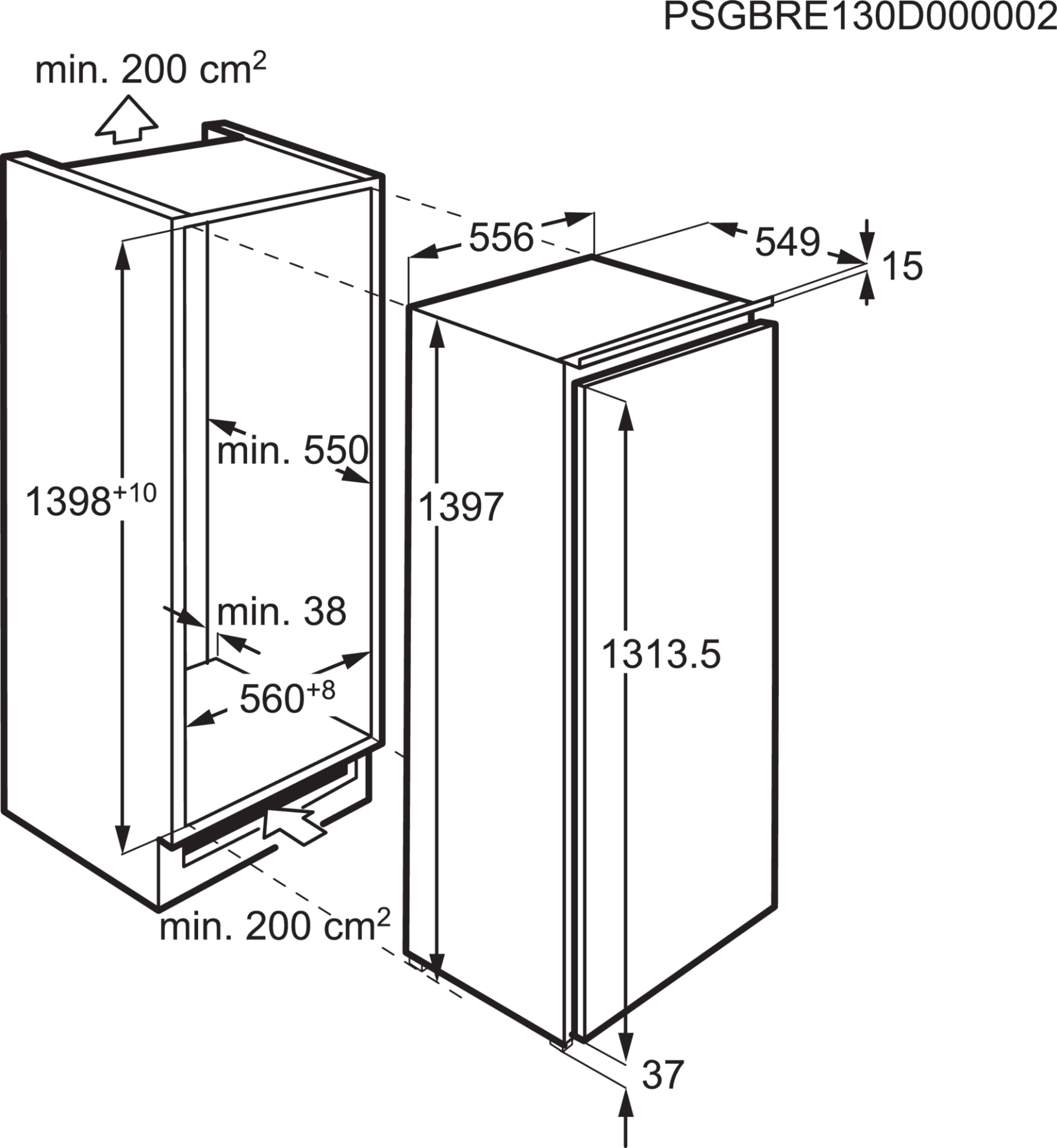 AEG 9000 réfrigérateur avec surgélateur - 140cm - SFE814D9ZC