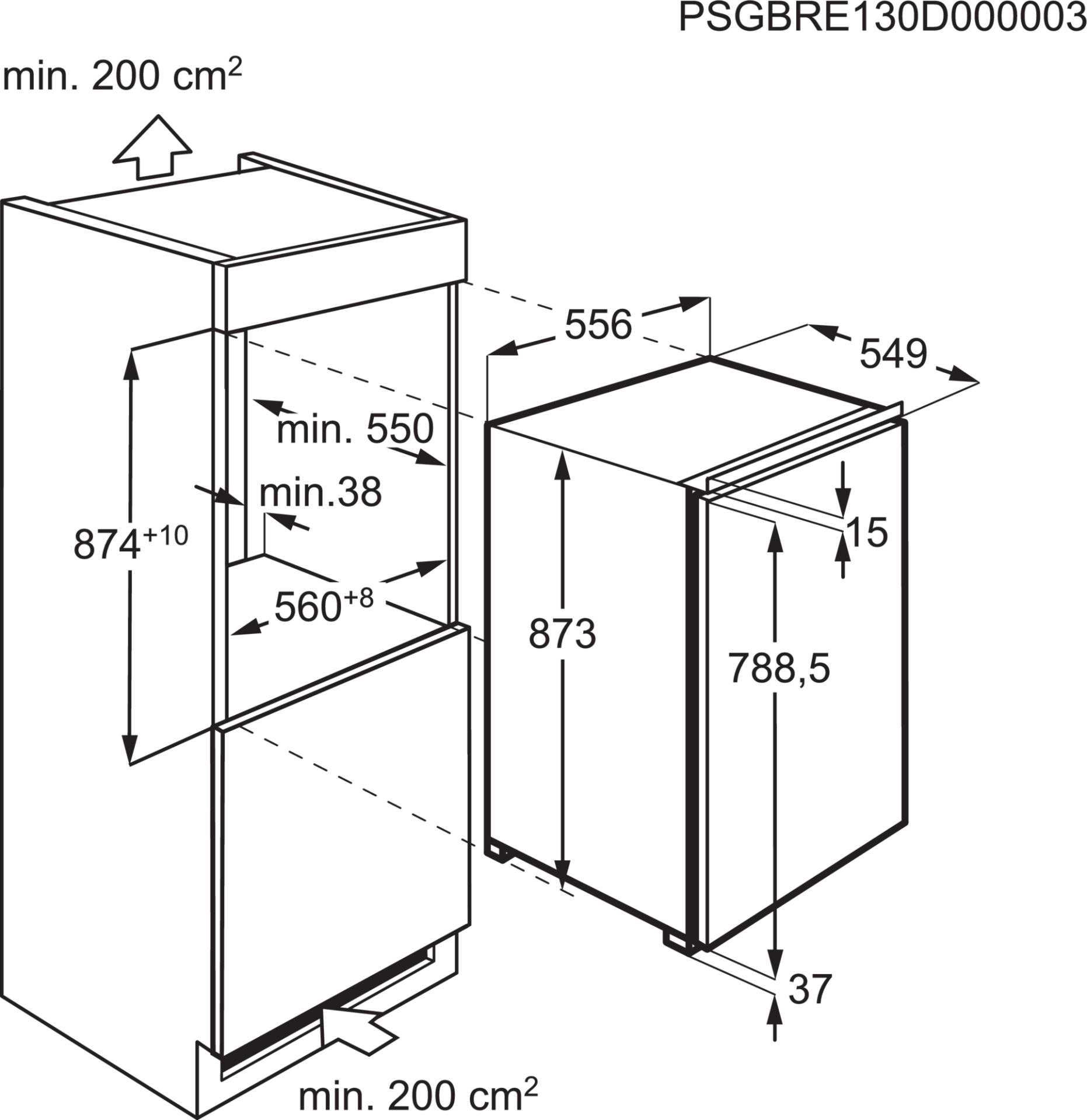 AEG 5000 réfrigérateur sans congélateur - 88cm - NSK5O881DF