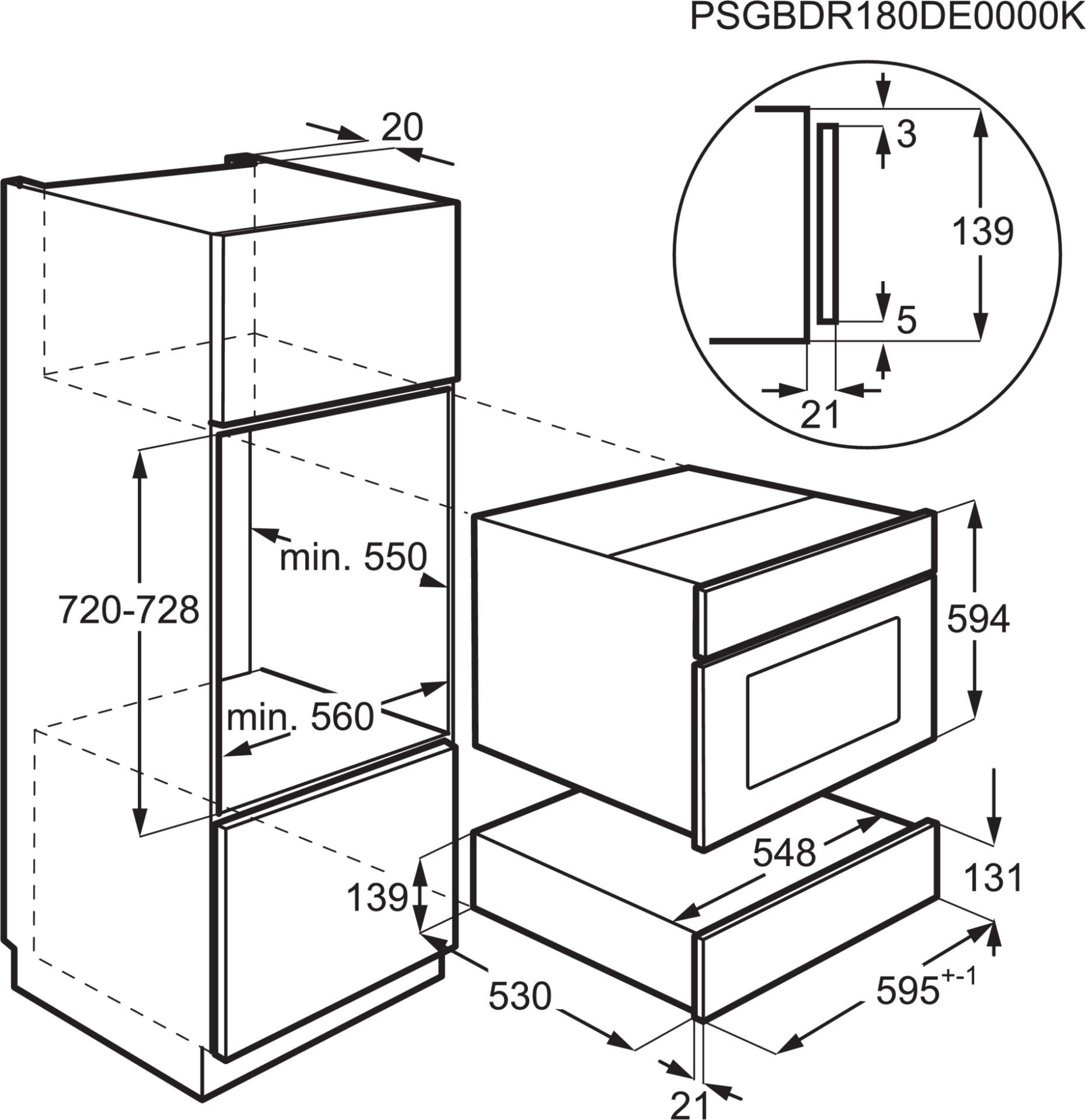 AEG 8000 tiroir chauffant - 14cm - CD1100B