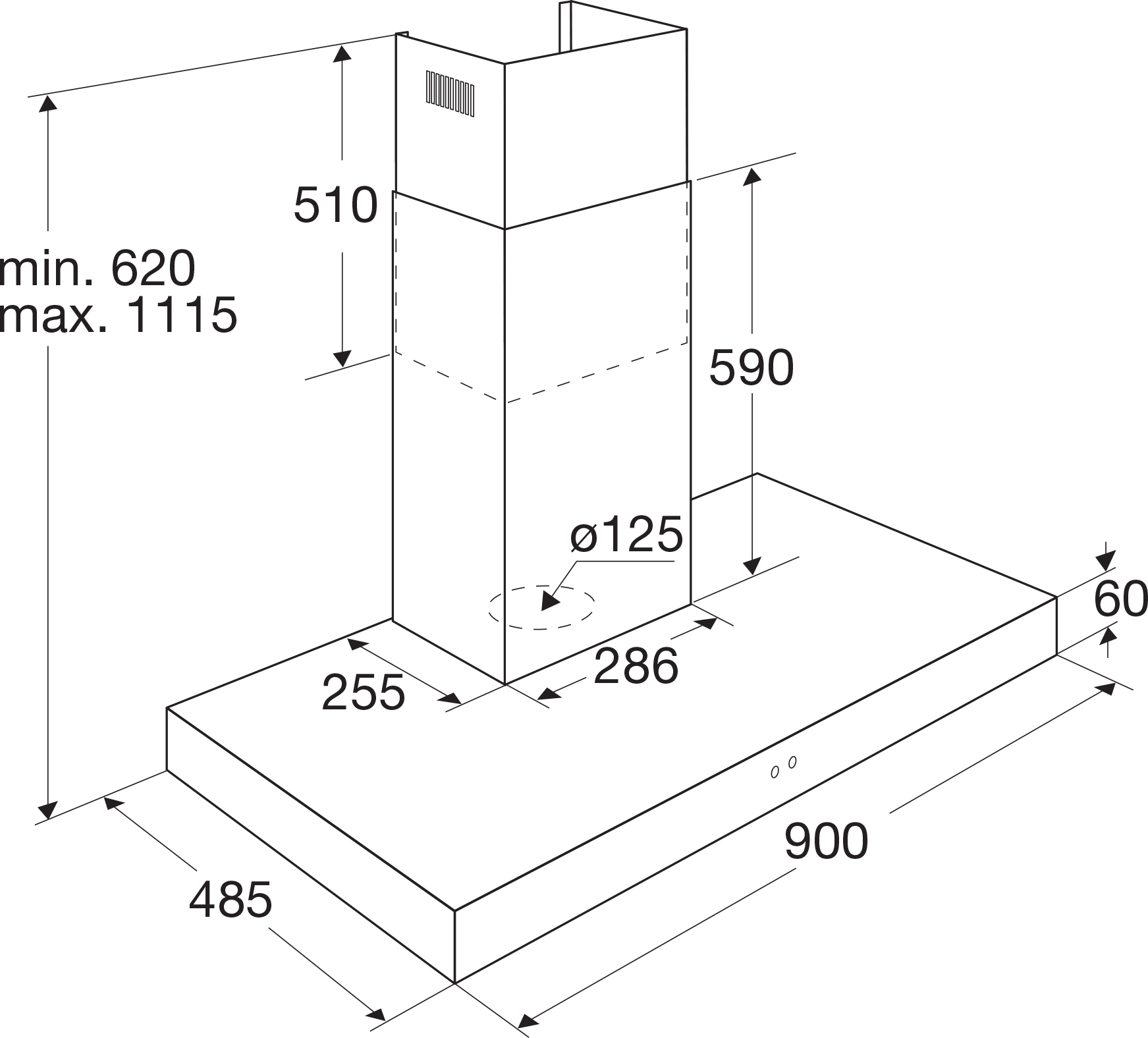 ATAG hotte décorative - 90cm - WS9211RCL
