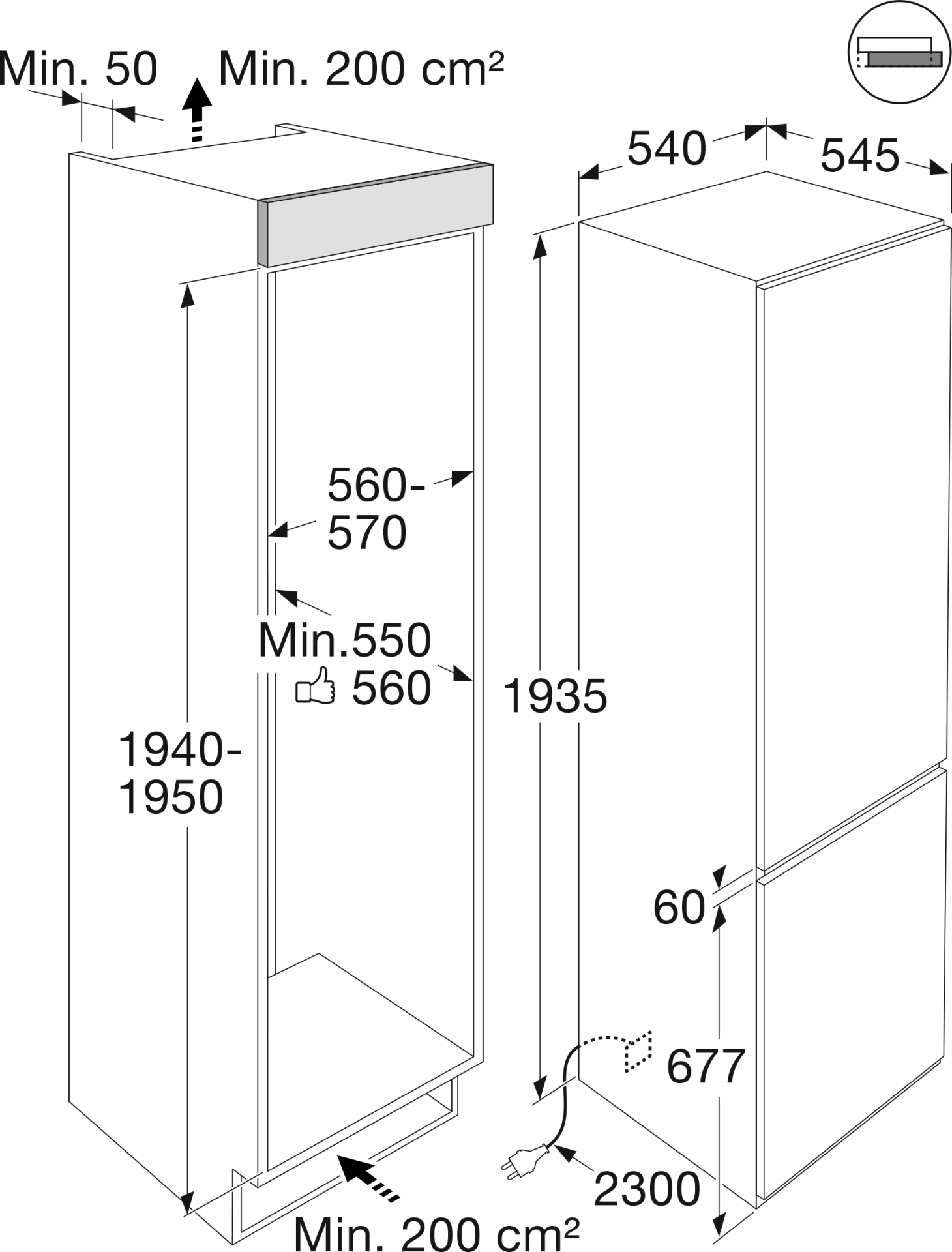 ATAG combiné réfrigérateur-congélateur - 194cm - KS37194DN