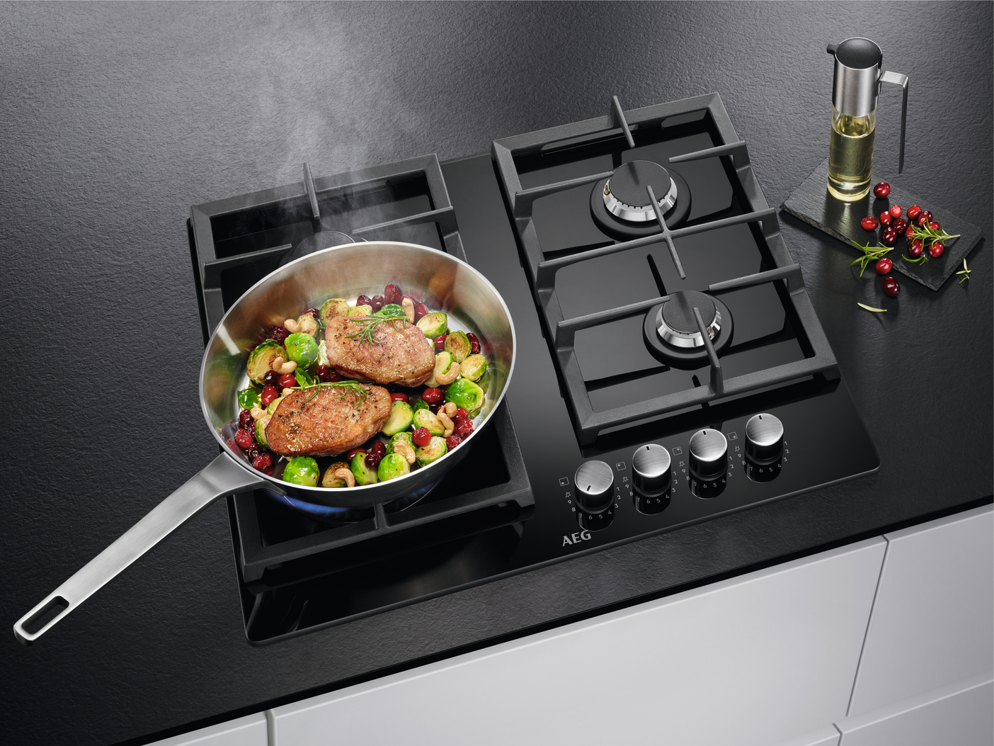 AEG 6000 table de cuisson au gaz - 60cm - HKB64420NB