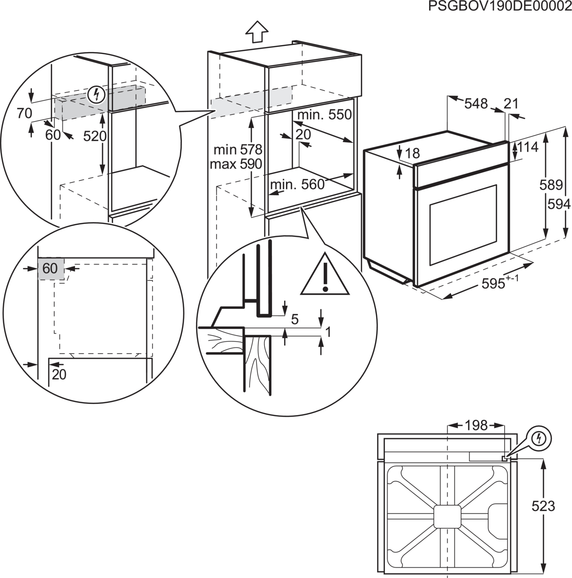 AEG 7000 four multifonction avec injection vapeur - 60cm - BS7700B