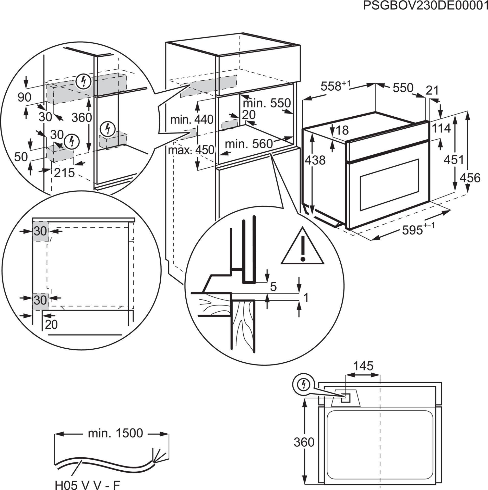 AEG 9000 four multifonction avec micro-ondes - 45cm - CM9600B