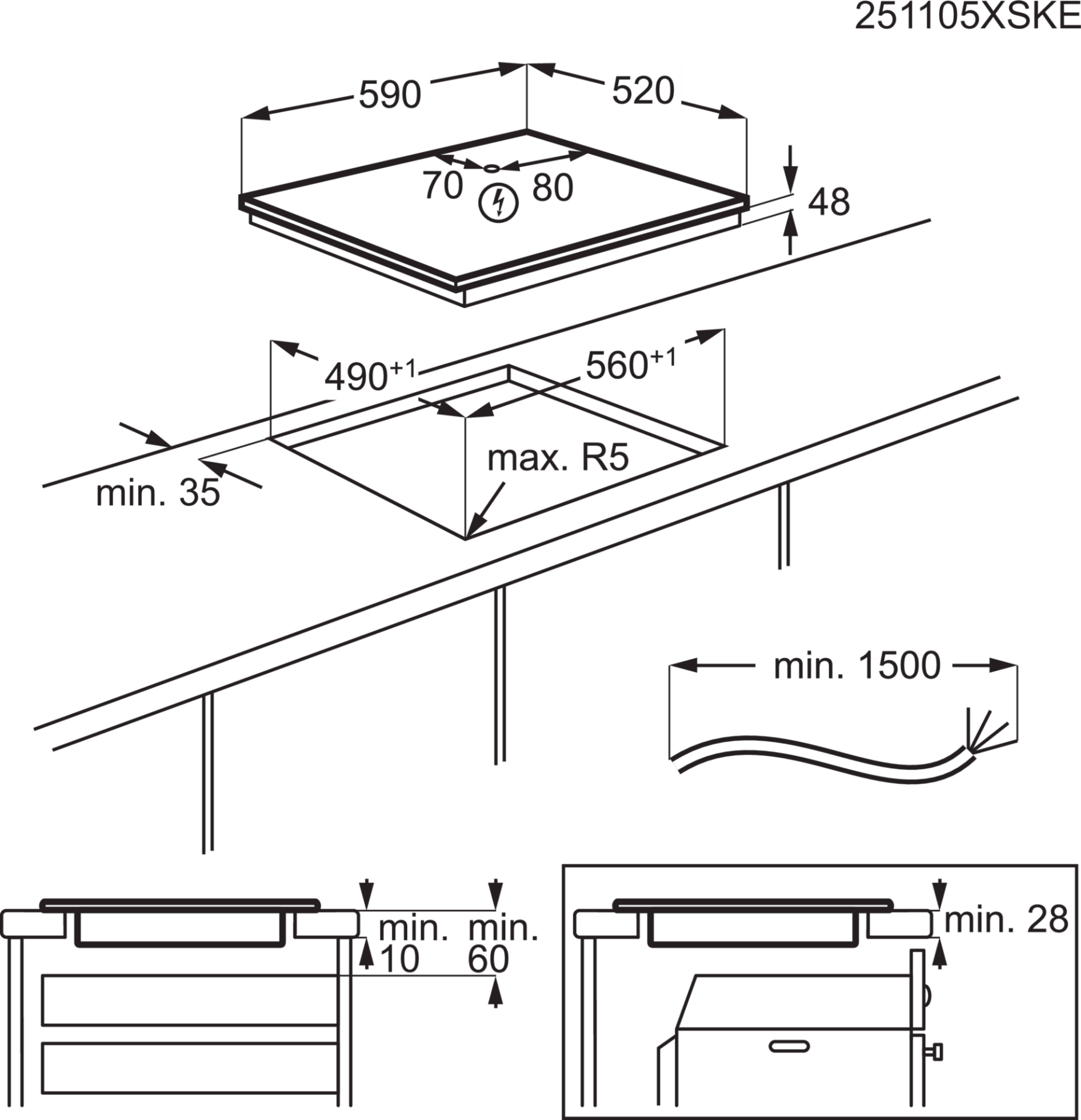 AEG 3000 table de cuisson à induction - 60cm - IBE6420SCB