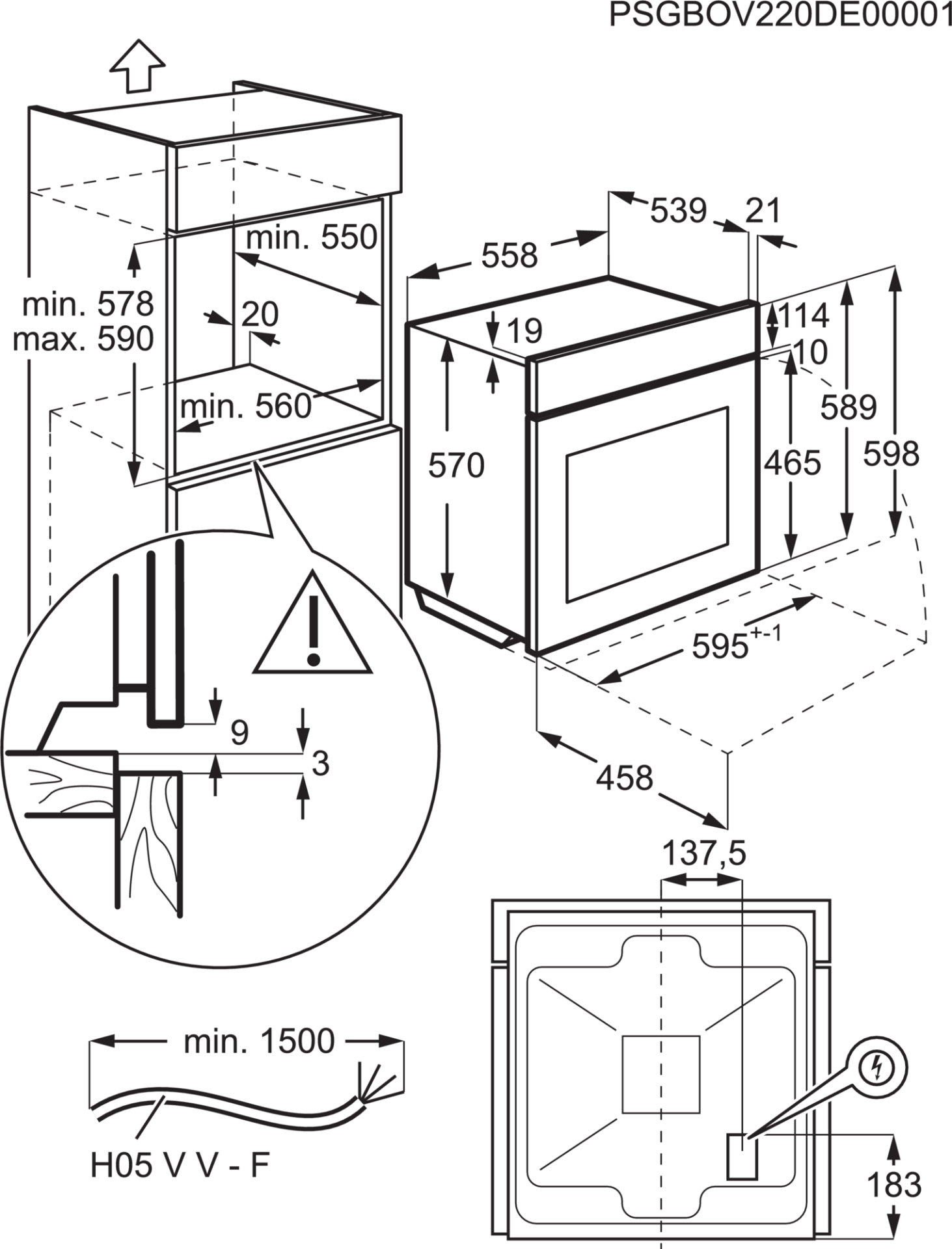 AEG 7000 four à micro-ondes avec grill - 45cm - CM7300T