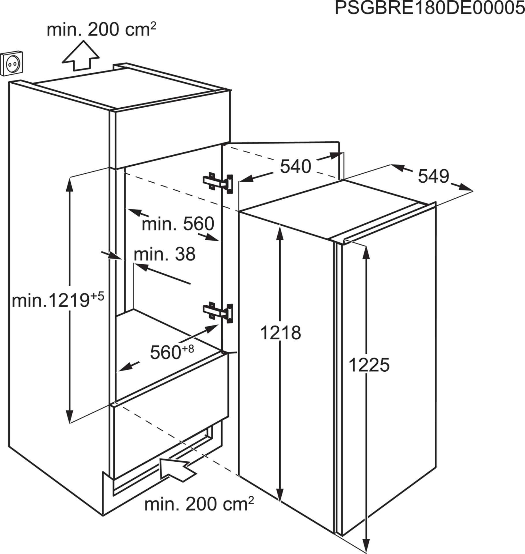 AEG 5000 refrigérateur sans congélateur - 122cm - NSK5O121ES