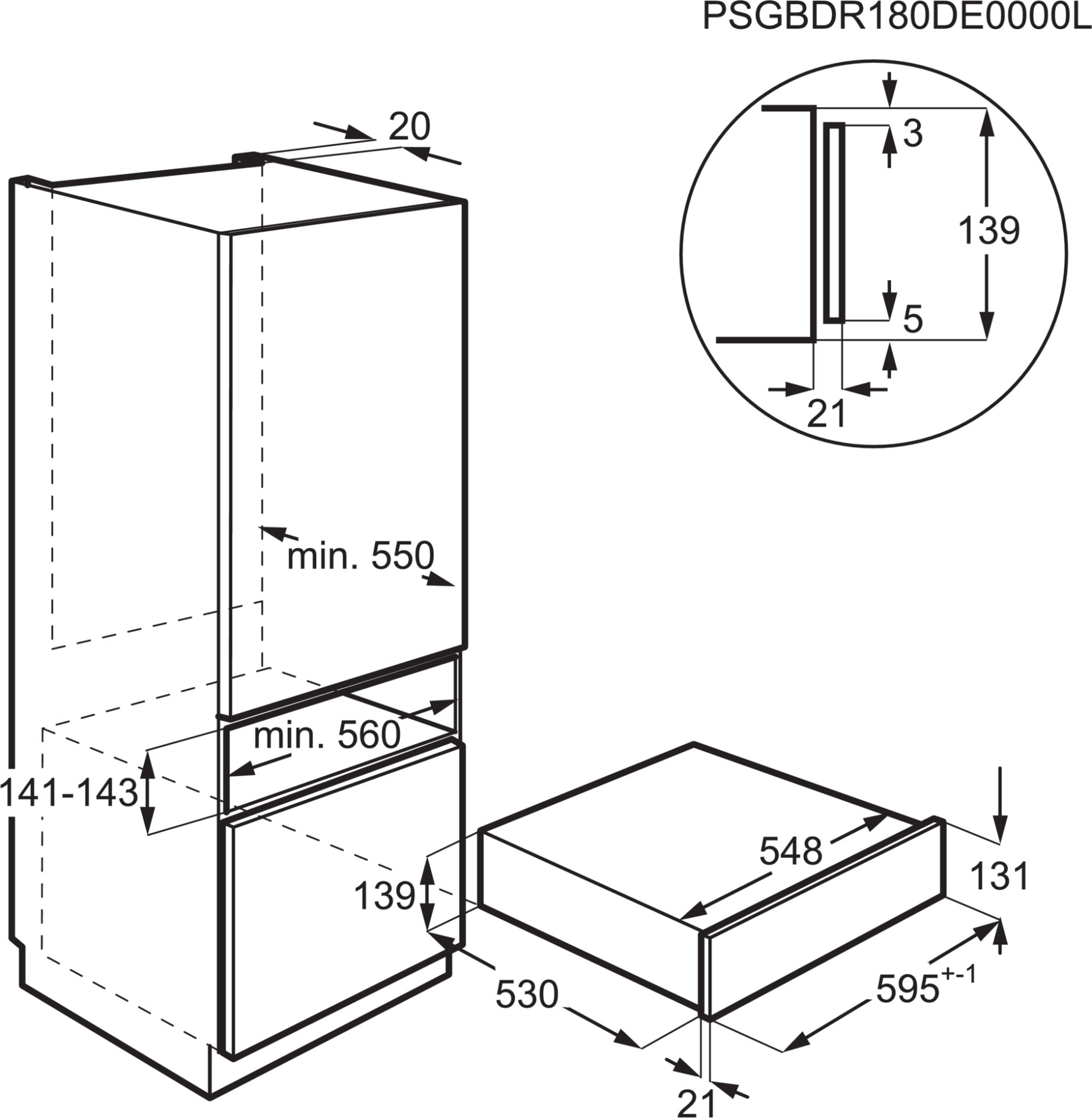 AEG 8000 tiroir chauffant - 14cm - CD1100B