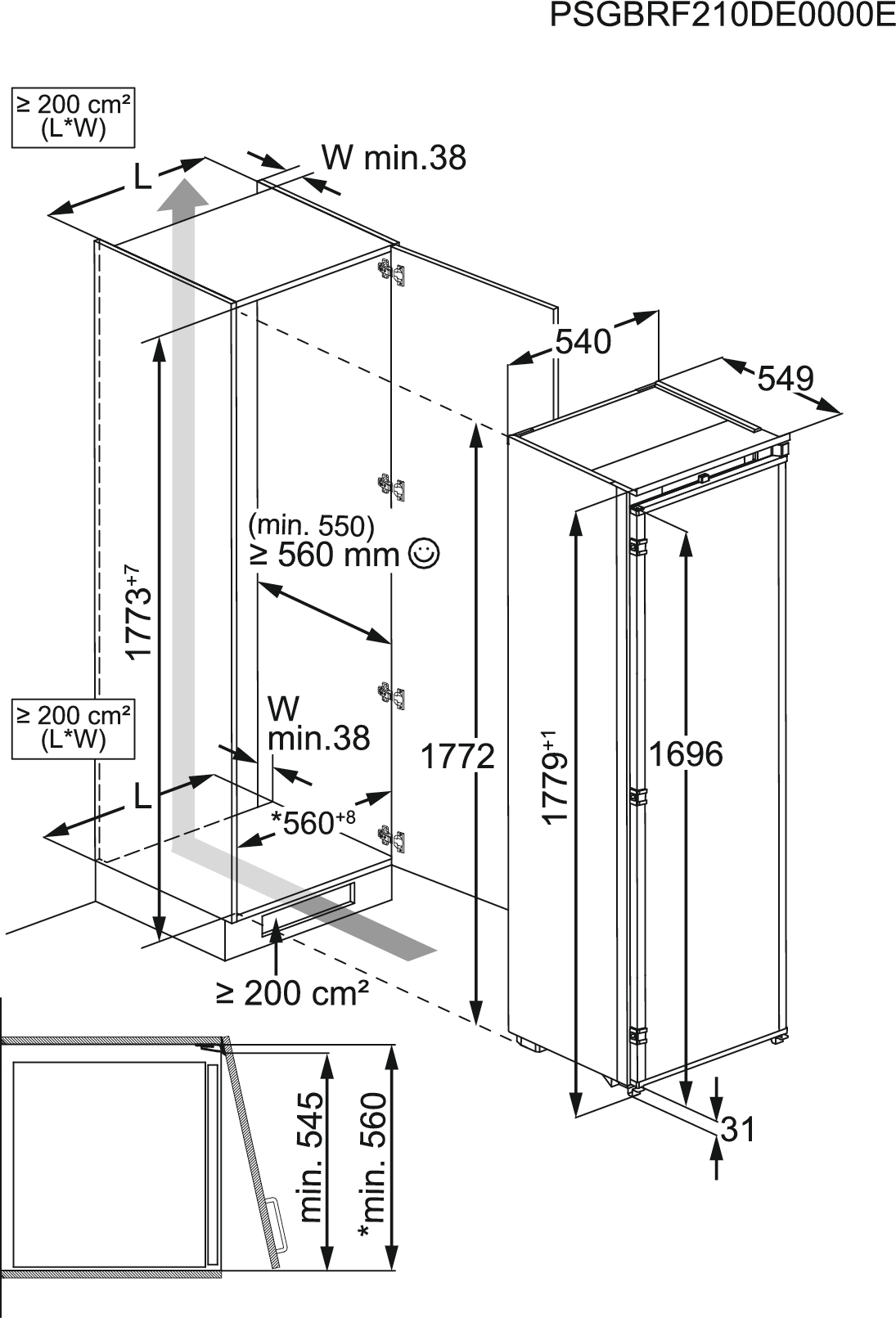 AEG 6000 refrigérateur sans congélateur - 177cm - NSK6F181DS