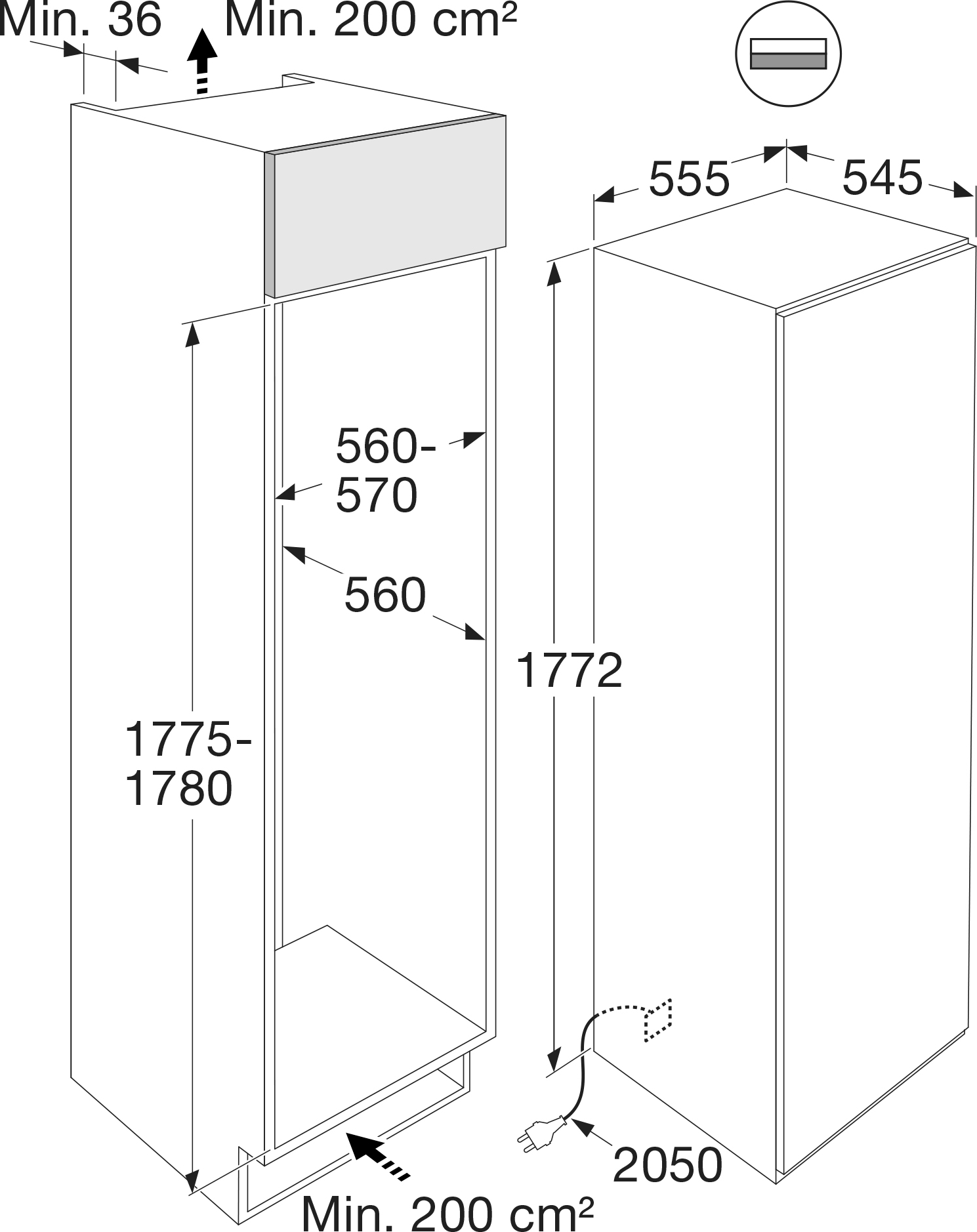 ATAG congélateur encastrable - 88cm - KD86178CN
