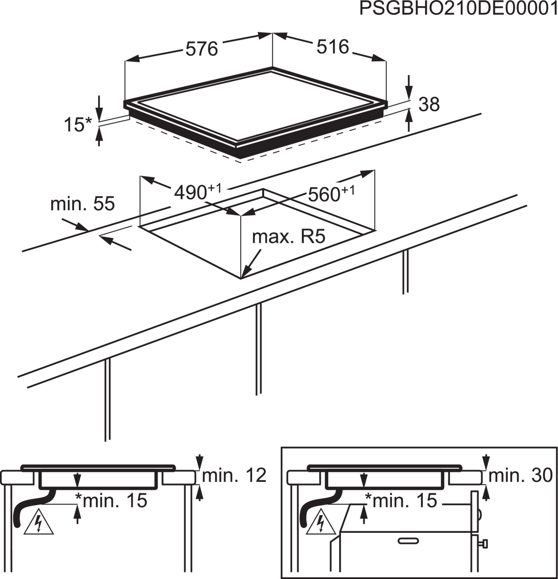 AEG 3000 table de cuisson vitrocéramique - 60cm - HK624010XB