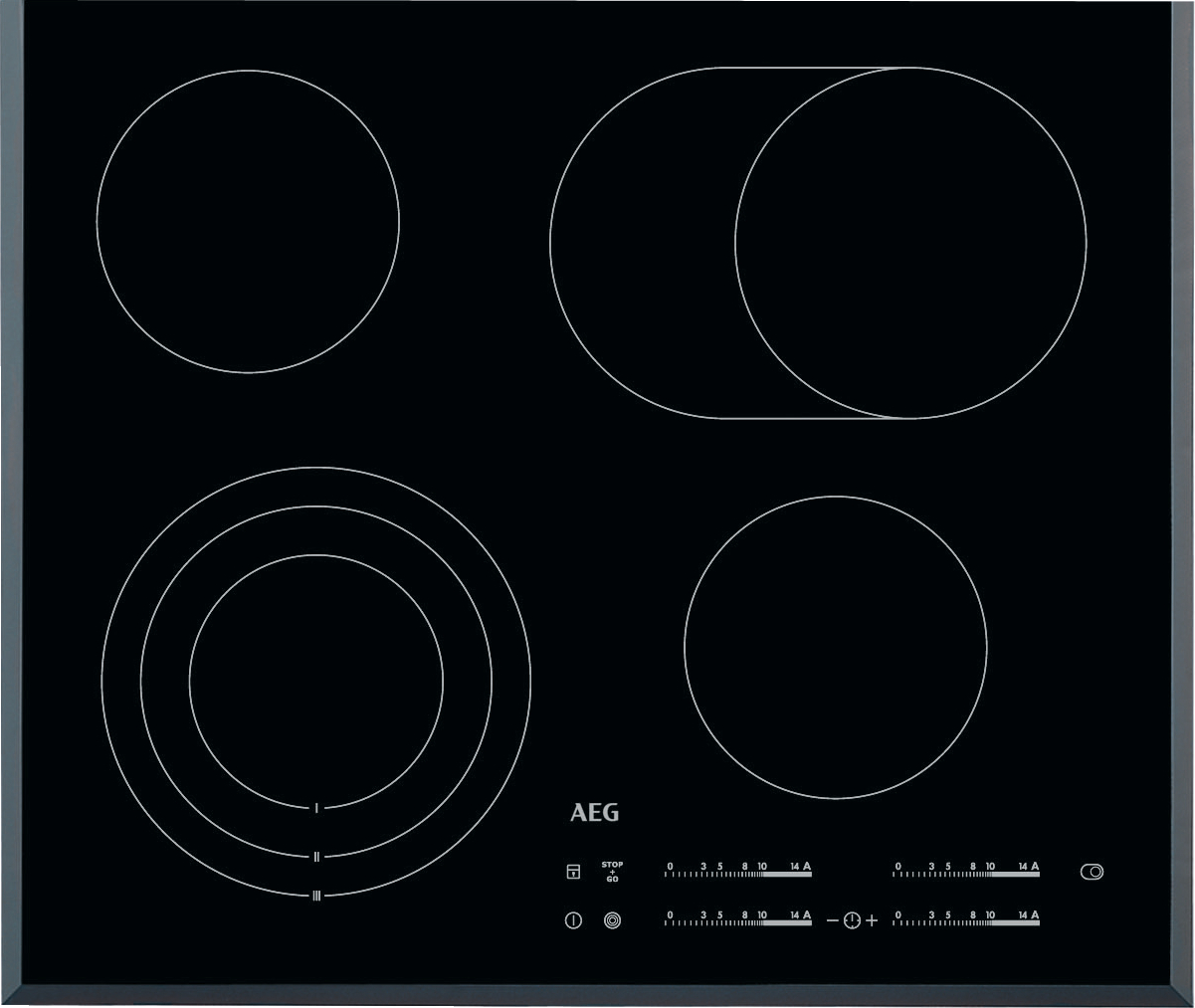 AEG 3000 table de cuisson vitrocéramique - 60cm - HK654070FB