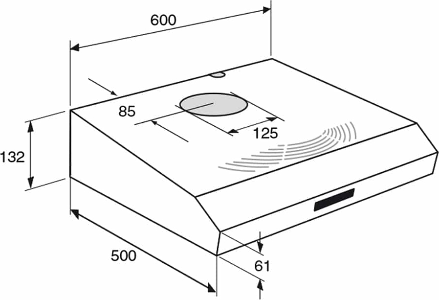 ATAG hotte sous-encastrable - 60cm - WO6211AC