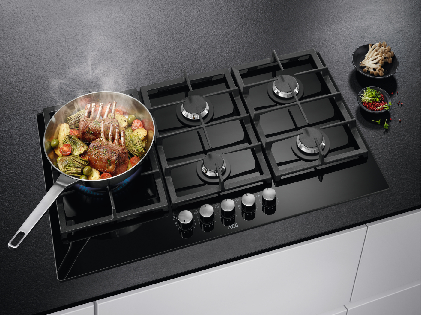 AEG 6000 table de cuisson au gaz - 75cm - HKB75820NB
