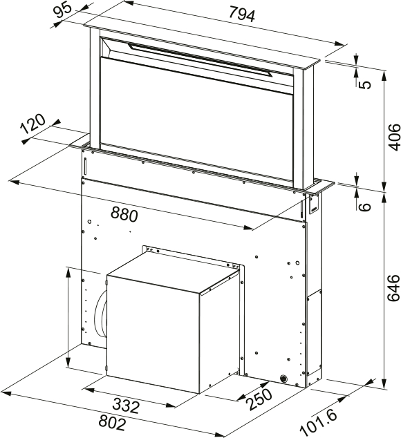 FRANKE DOWNDRAFT hotte plan de travail - 90cm   - FDW908IBXS