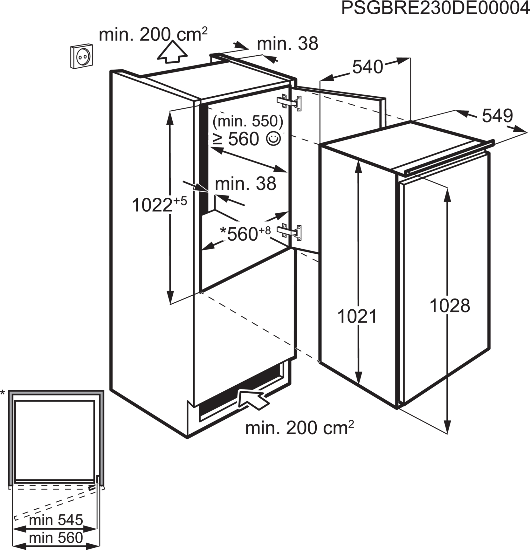 AEG 5000 refrigérateur sans congélateur - 103cm - NSK5O10ES